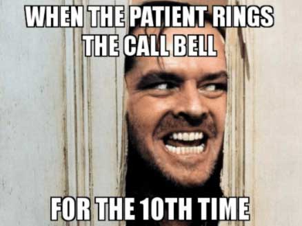 Male nurse's call bell keeps ringing