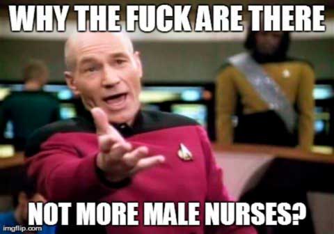 Why are there not more males nurses